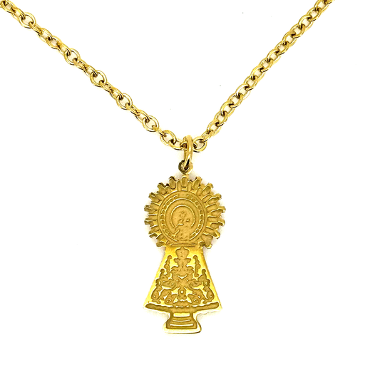 Collar Virgen Del Pilar Manto 2cm - (Acero Quirúrgico Waterproof)