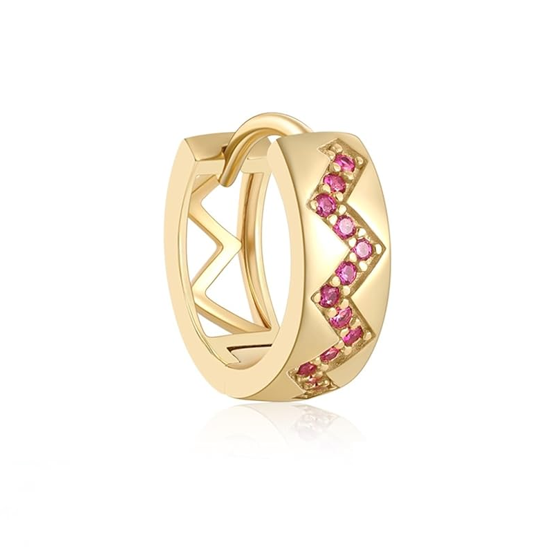 Aro zigzag Rosa - (Plata de Ley 925)