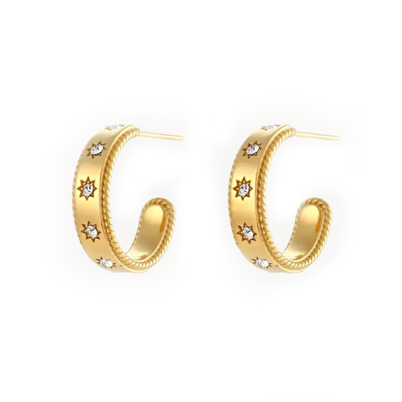 Aros Estambul Oro - (Acero Quirúrgico Waterproof) - Mimiló