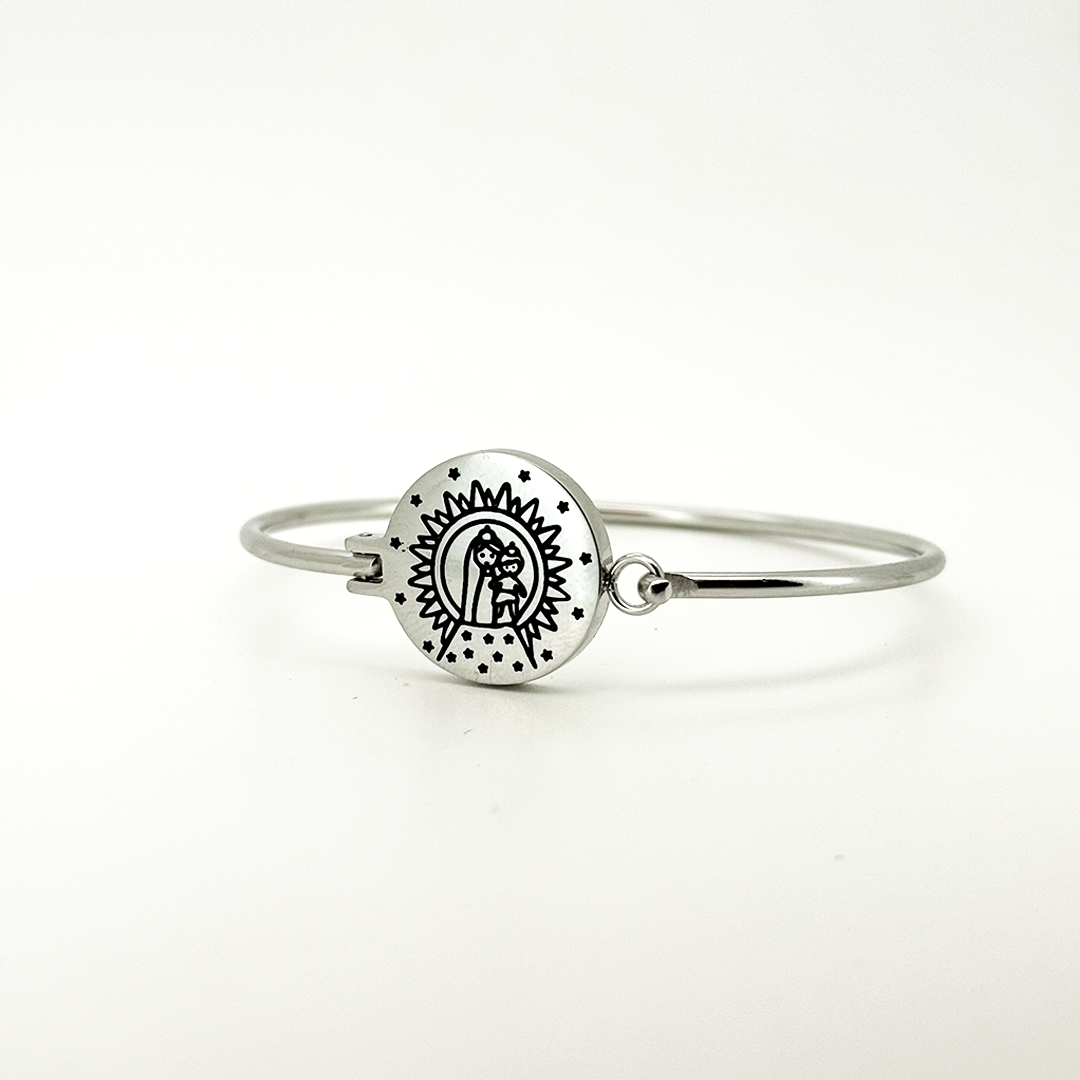 Pulsera Virgen Del Pilar "Cuídame" - (Acero Quirúrgico Waterproof)