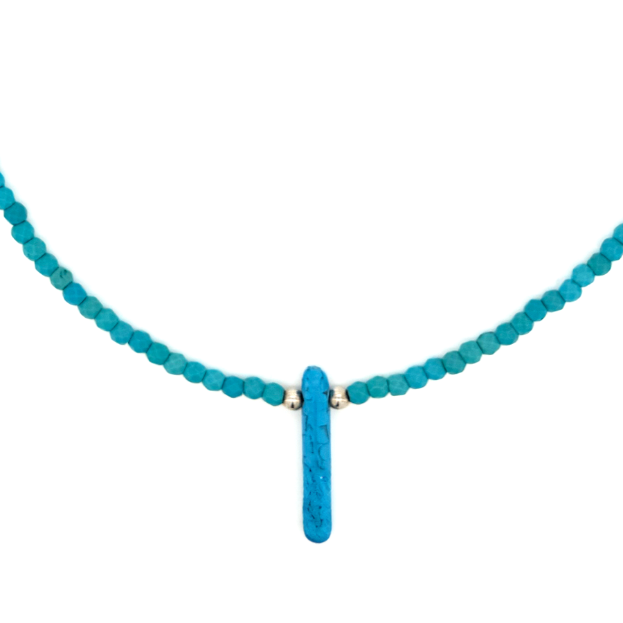 Collar Tarifa Turquesa - (Petra: Plata de Ley 925 y Piedras)
