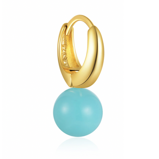 Aros Bola Celeste - (Plata de Ley 925)