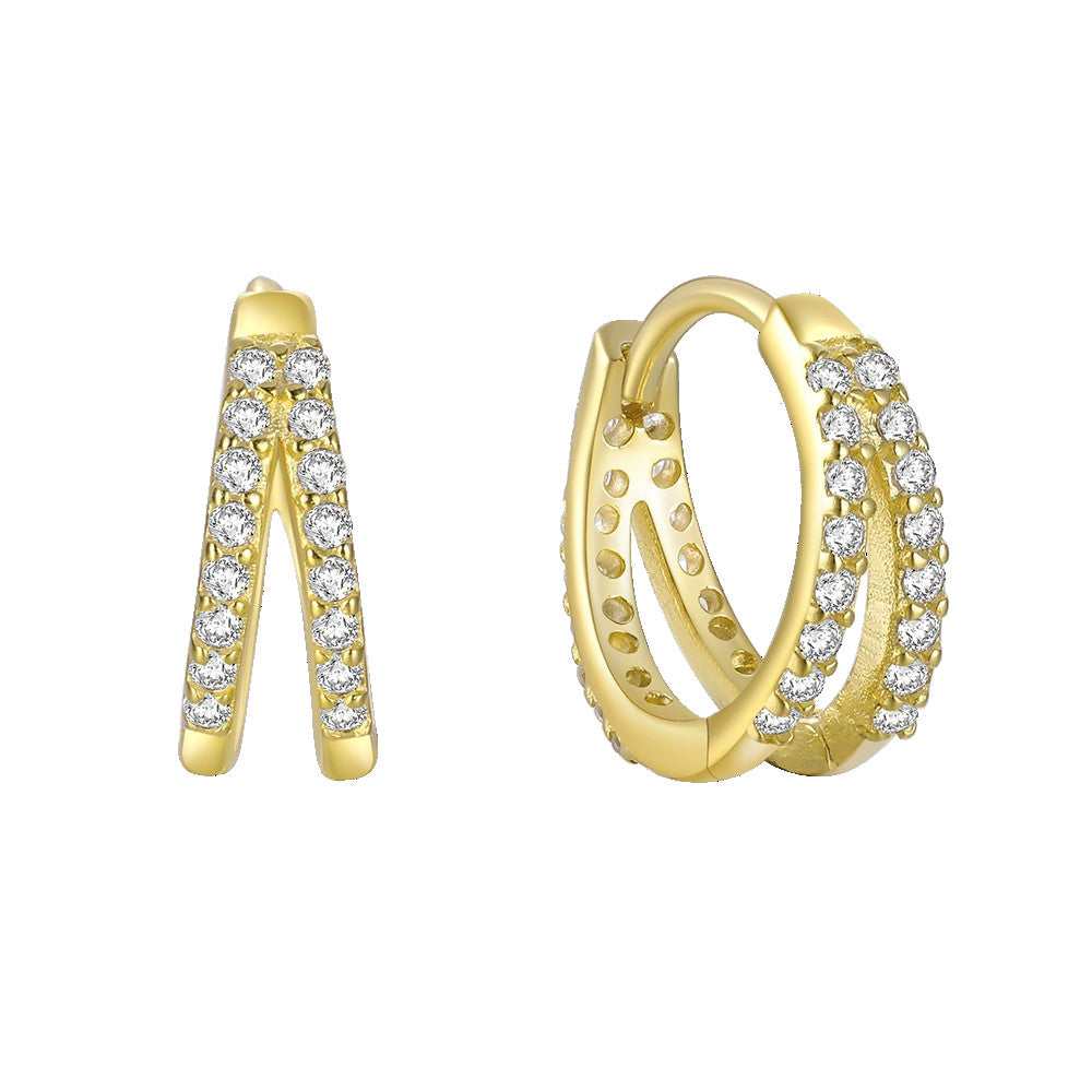 Aros Doble Brilli - (Plata de Ley 925)