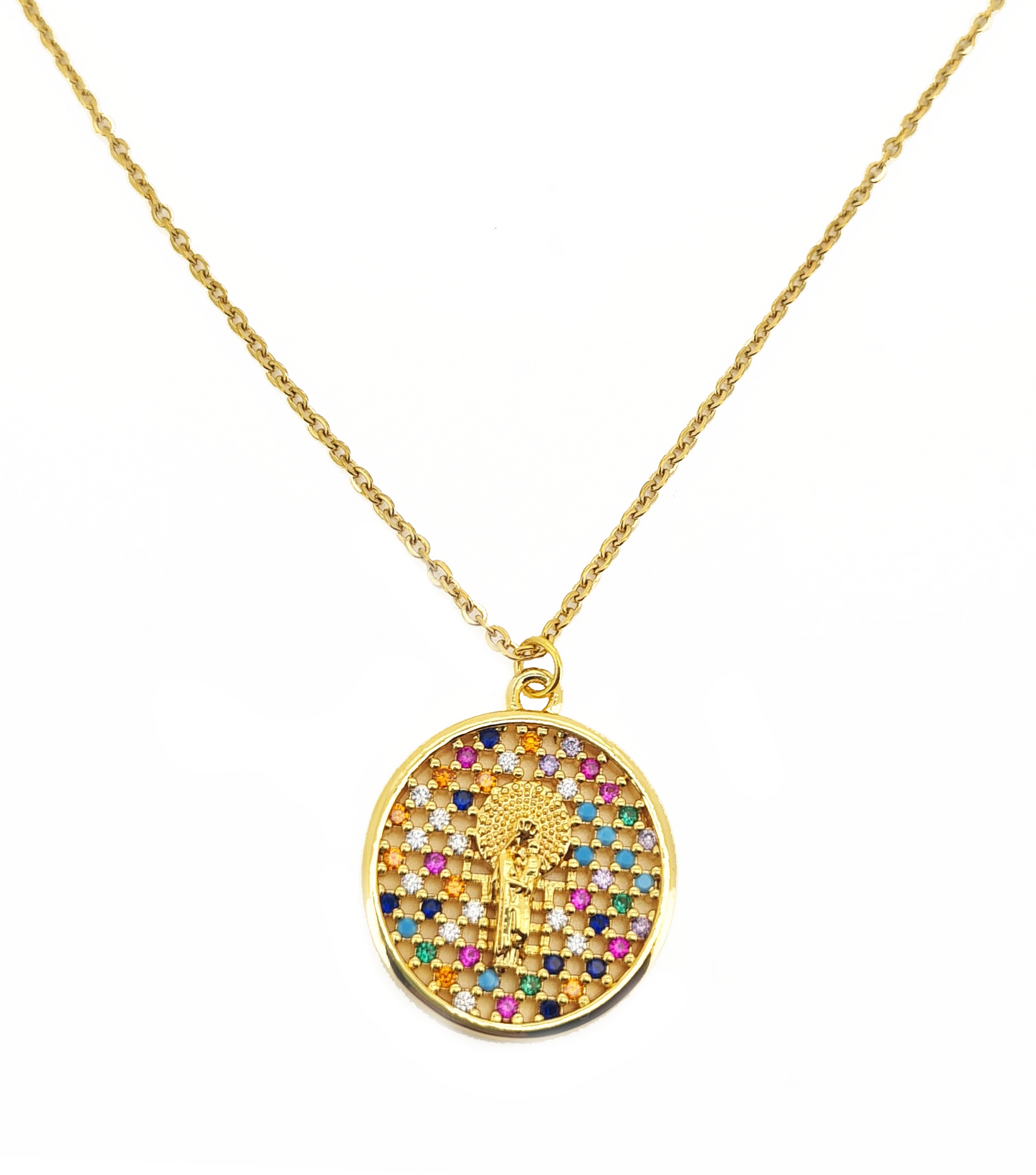 Medalla Virgen del Pilar Colores - (Acero Quirúrgico Waterproof)