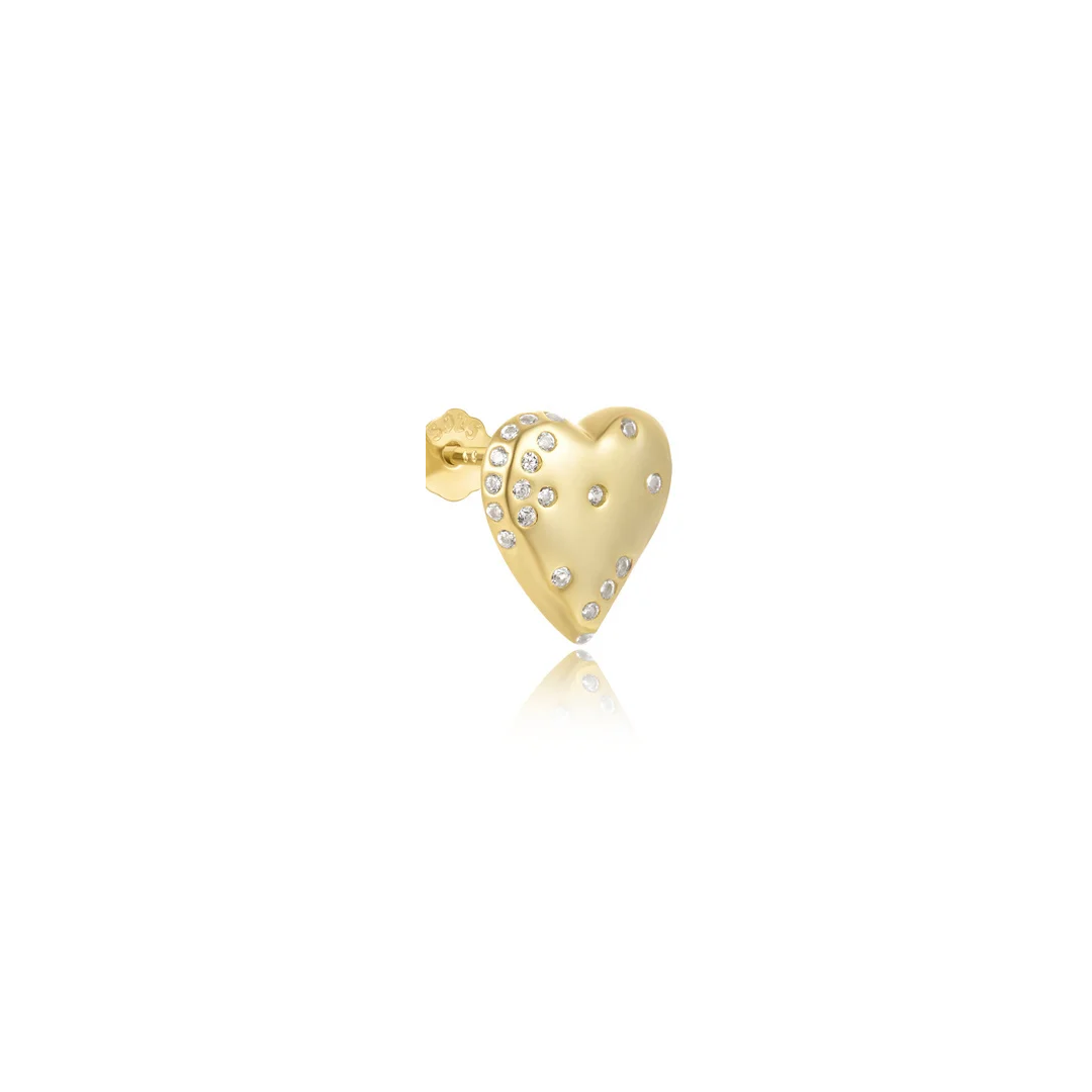 Pendientes Corazón Brilli - (Plata de Ley 925)