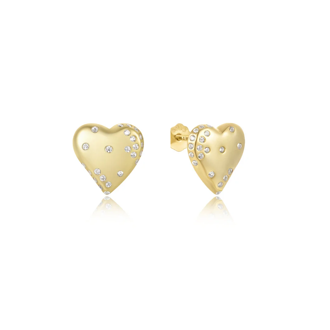 Pendientes Corazón Brilli - (Plata de Ley 925)