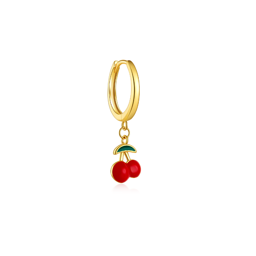 Aros Cereza - (Plata de Ley 925)