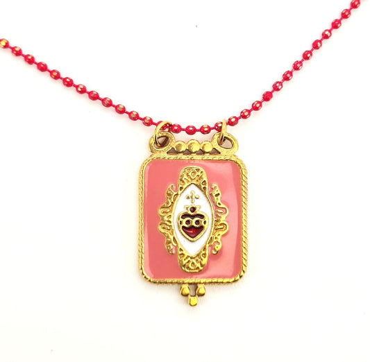 Collar Cuore Rosa - (Acero Quirúrgico Waterproof)