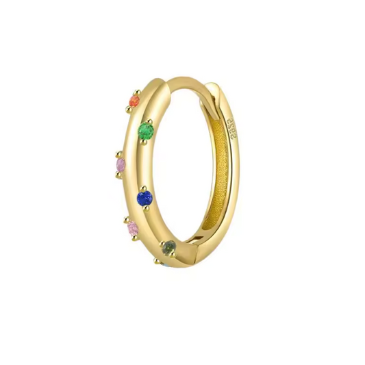 Aros Ronda Colorines - (Plata de Ley 925)