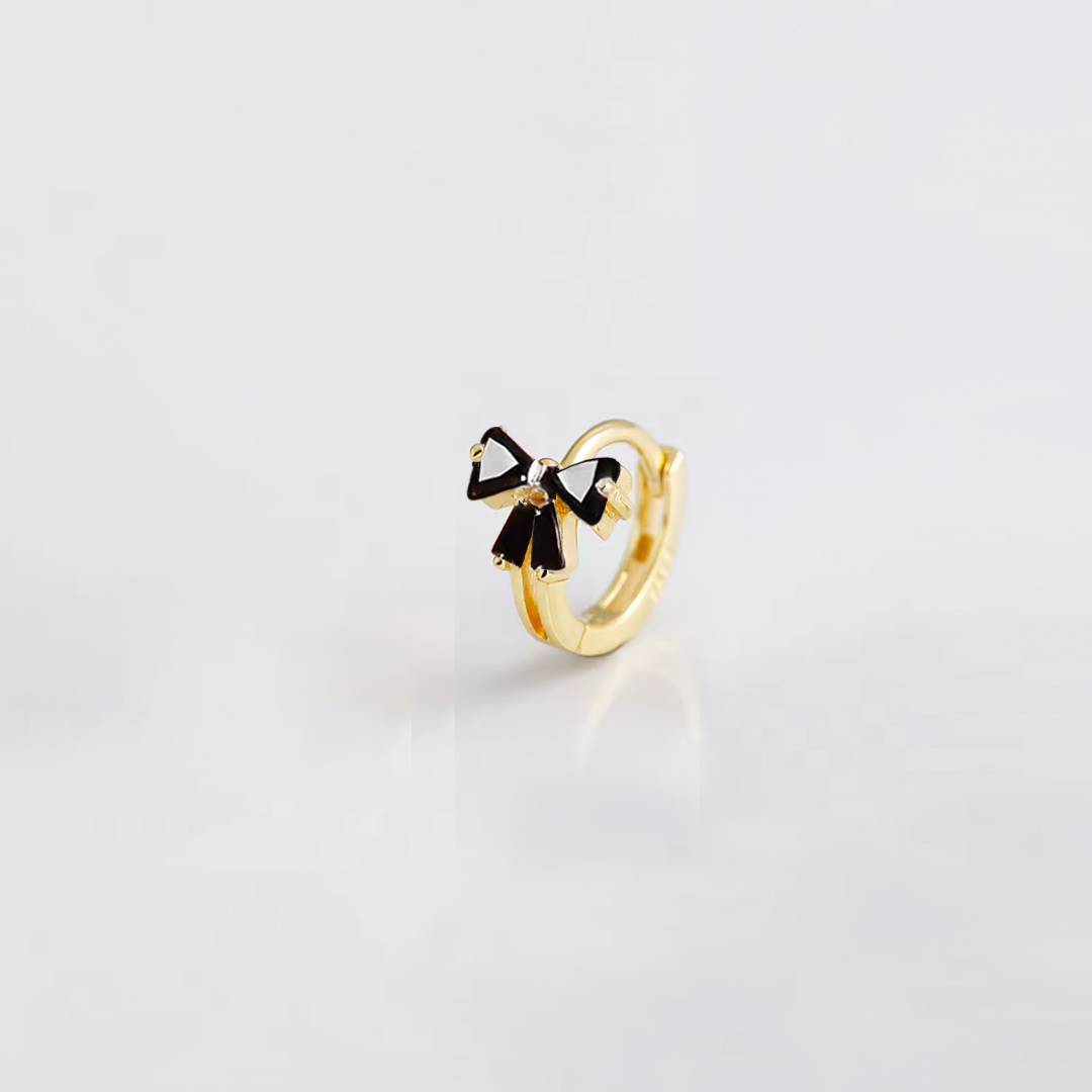 Aros Lacitos Negros - (Plata de Ley 925)