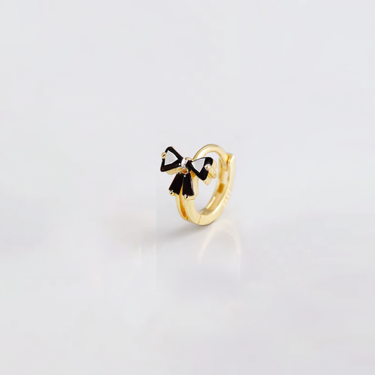 Aros Lacitos Negros - (Plata de Ley 925)