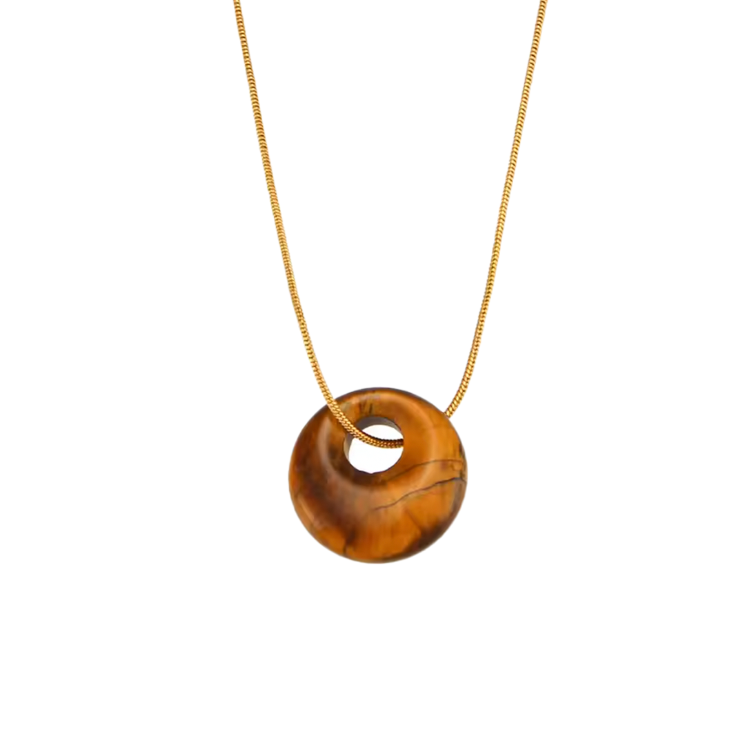 Collar Chimo Ojo de Tigre - (Acero Quirúrgico Waterproof)