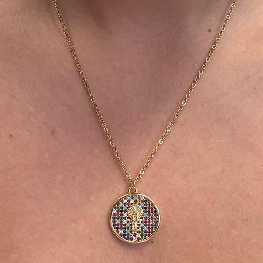 Medalla Virgen del Pilar Colores - (Acero Quirúrgico Waterproof)