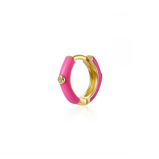 Pendientes Bombay Fucsia - (Plata de Ley 925)