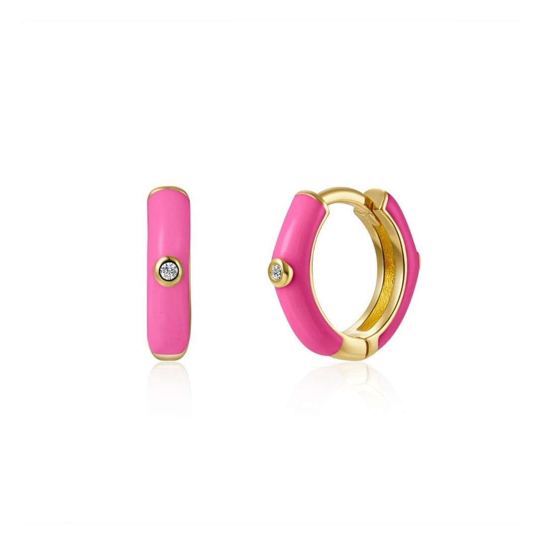 Pendientes Bombay Fucsia - (Plata de Ley 925)