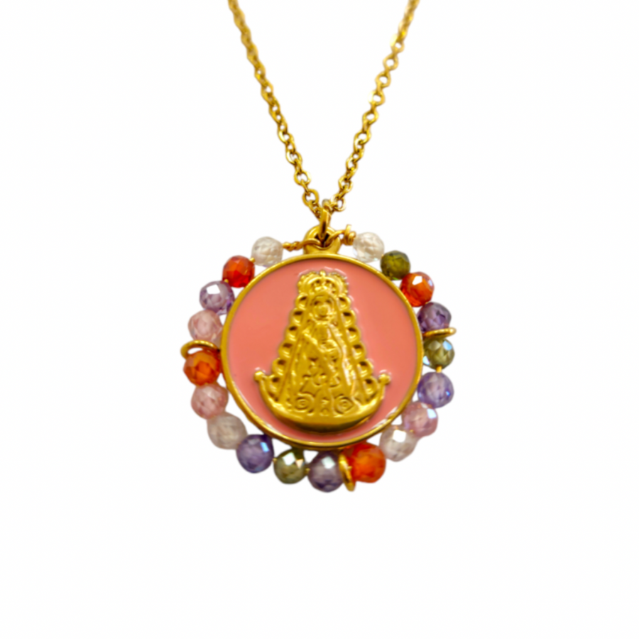 Medalla Virgen del Rocío Colores - (Acero Quirúrgico Waterproof)