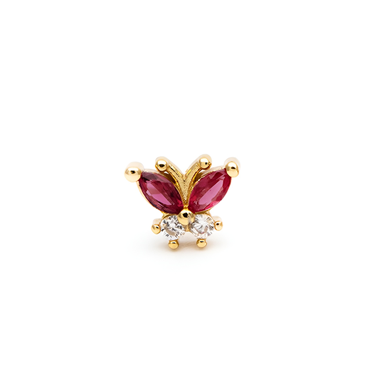 Pendientes Mariposa Cristal Rosa - (Plata de Ley 925) - Mimiló