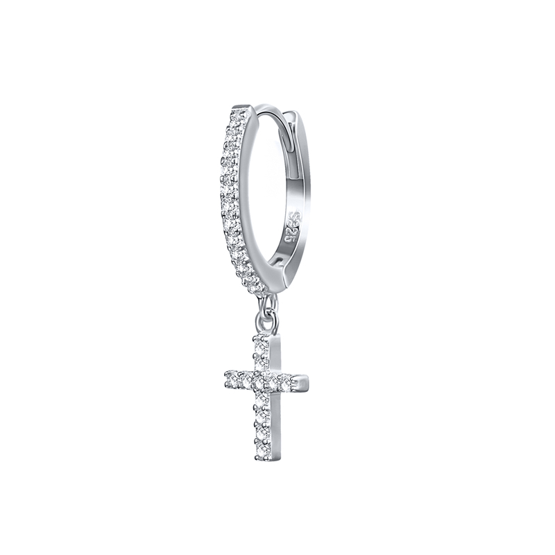 Aros Cruz Brilli Plata - (Plata de Ley 925)