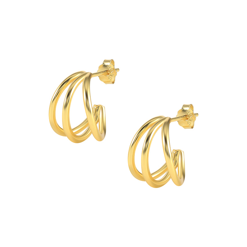 Aro Triple Aro Gold - (Plata de Ley 925)
