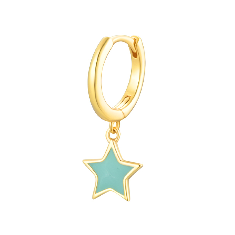 Aros Estrella Azul - (Plata de Ley 925)