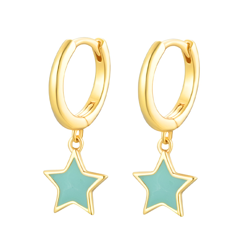 Aros Estrella Azul - (Plata de Ley 925)