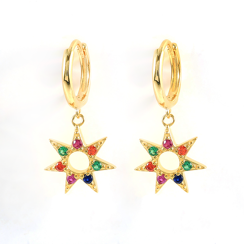 Aros Estrella Colorinchis - (Plata de Ley 925)