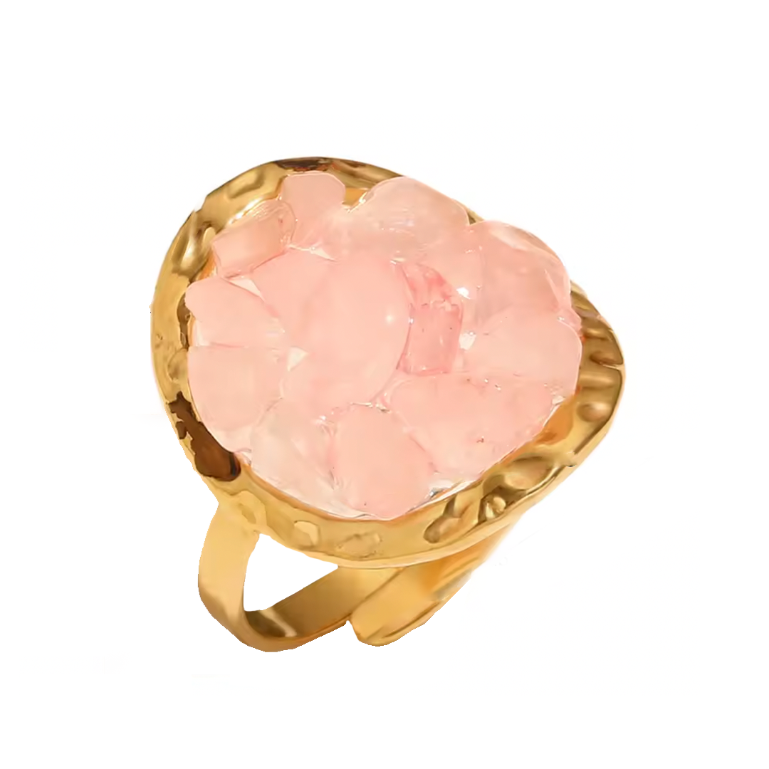 Anillo Óvalo Cuarzo - (Acero Quirúrgico Waterproof)