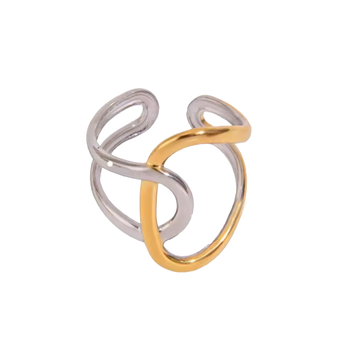 Anillo Dogo Bicolor - (Acero Quirúrgico Waterproof)