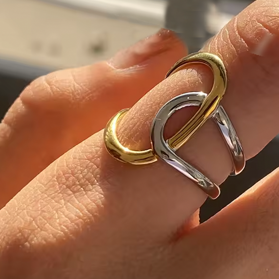 Anillo Dogo Bicolor - (Acero Quirúrgico Waterproof)