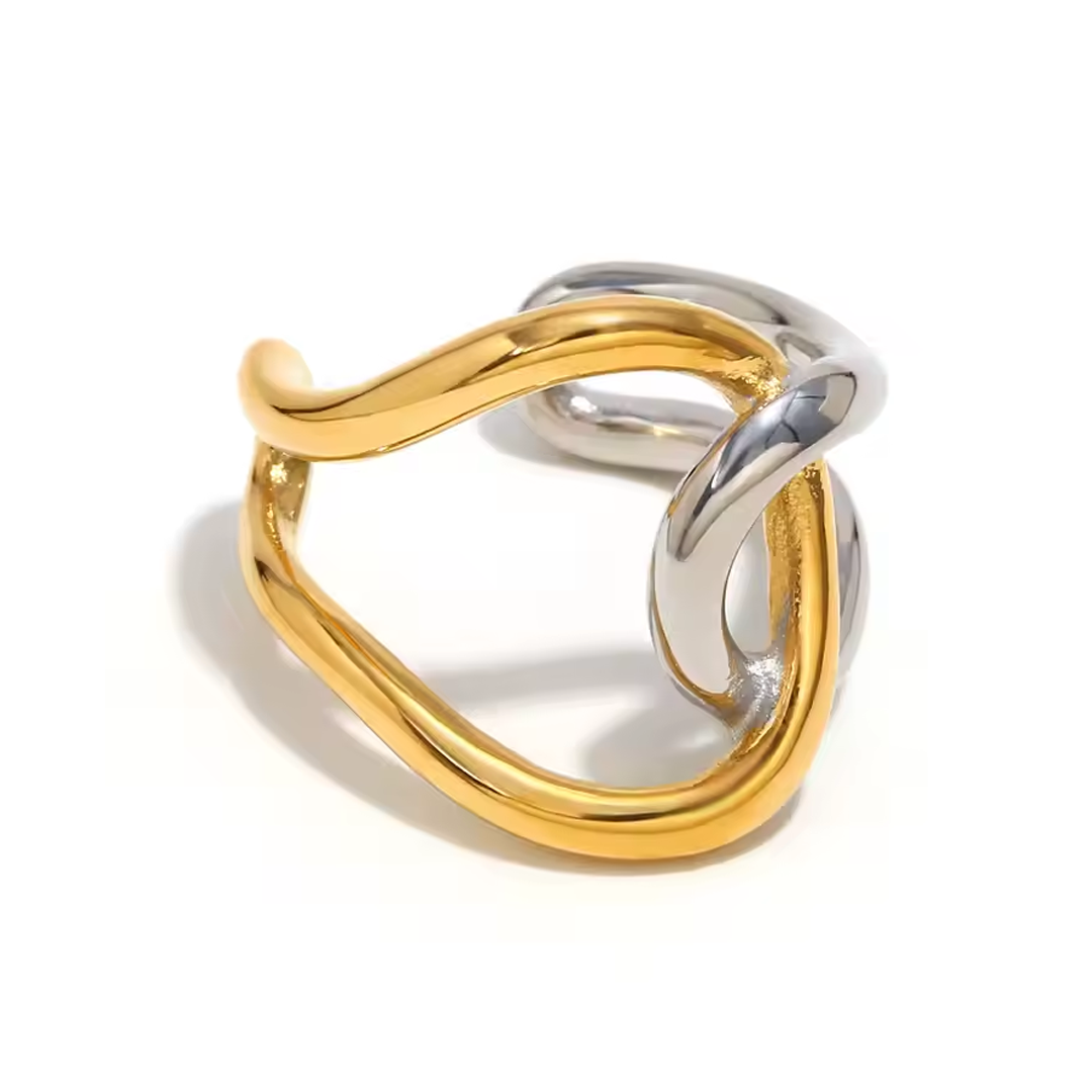 Anillo Dogo Bicolor - (Acero Quirúrgico Waterproof)