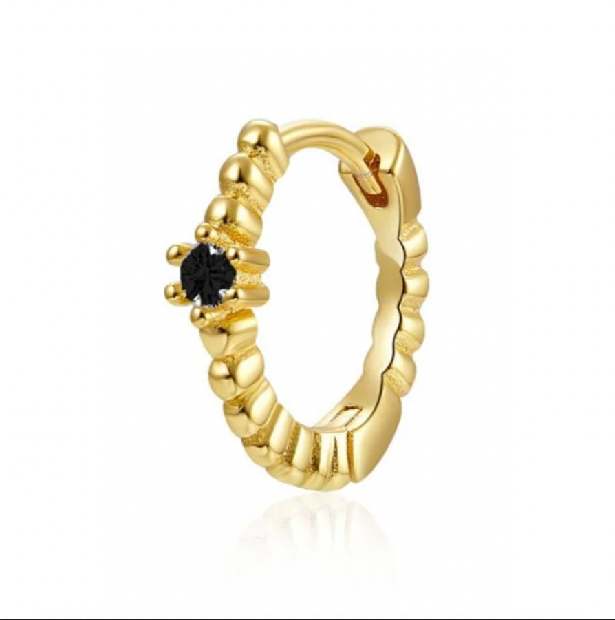 Aros Lisa Black - (Plata de Ley 925)
