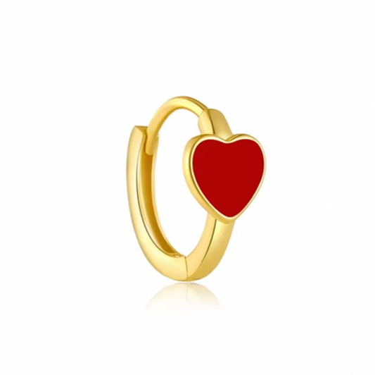 Aros Love Rojos - (Plata de Ley 925)