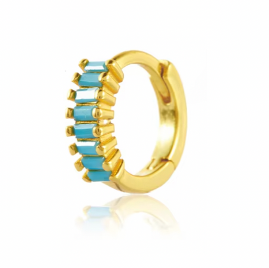 Aros New Marta Turquesa - (Plata de Ley 925)