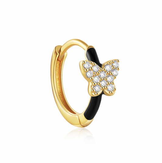 Aros Noelia Black - (Plata de Ley 925)