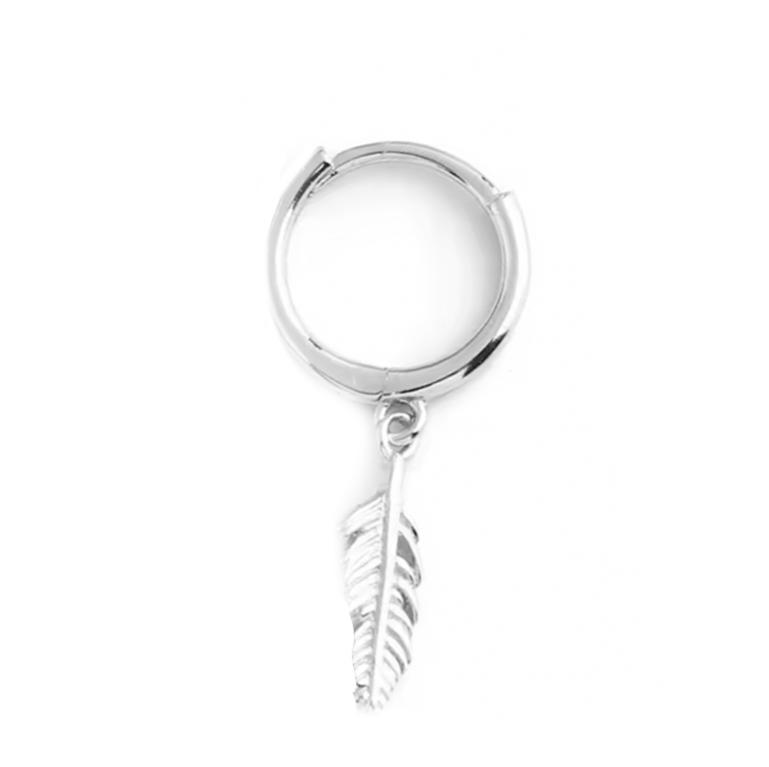 Aros Plumas Plata - (Plata de Ley 925)