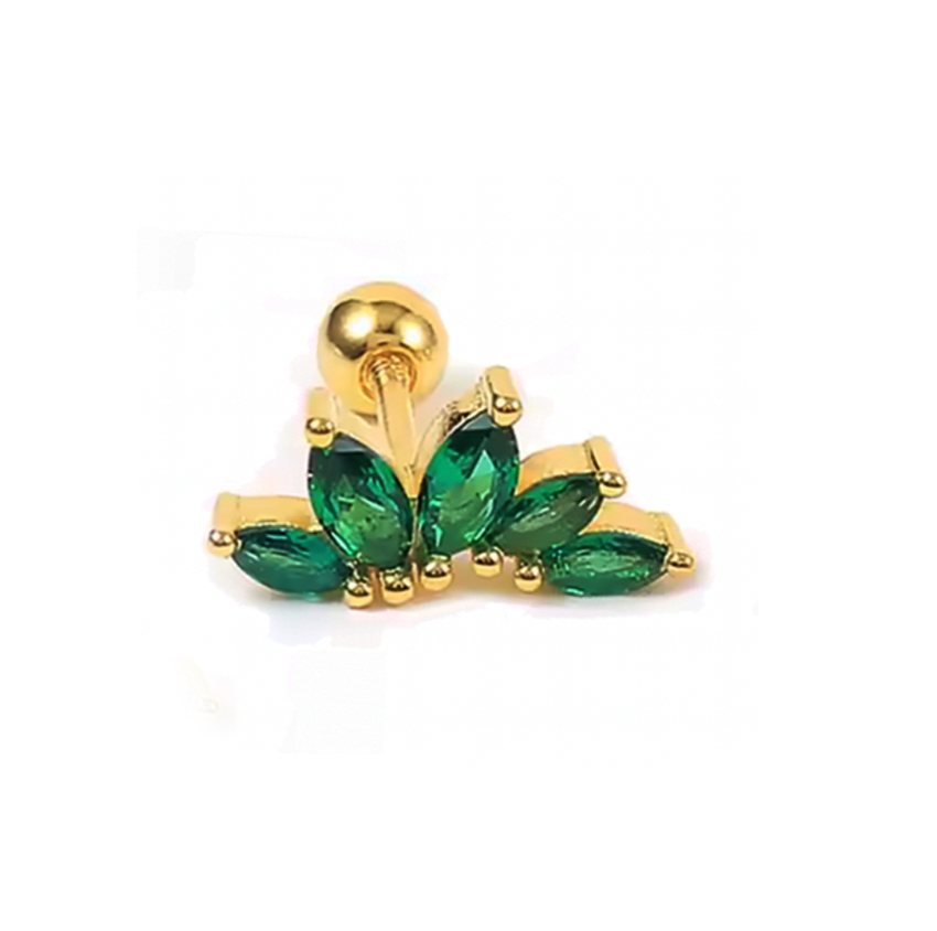 Pendientes Hojitas Green - (Plata de Ley 925)