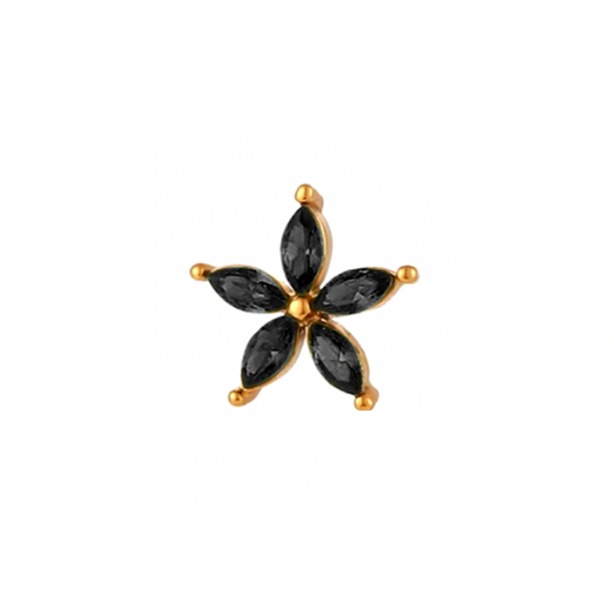 Pendientes Primavera Negros - (Plata de Ley 925)