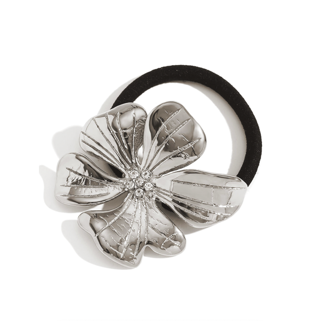 Coletero Flor Plata - (Acero Quirúrgico Waterproof)