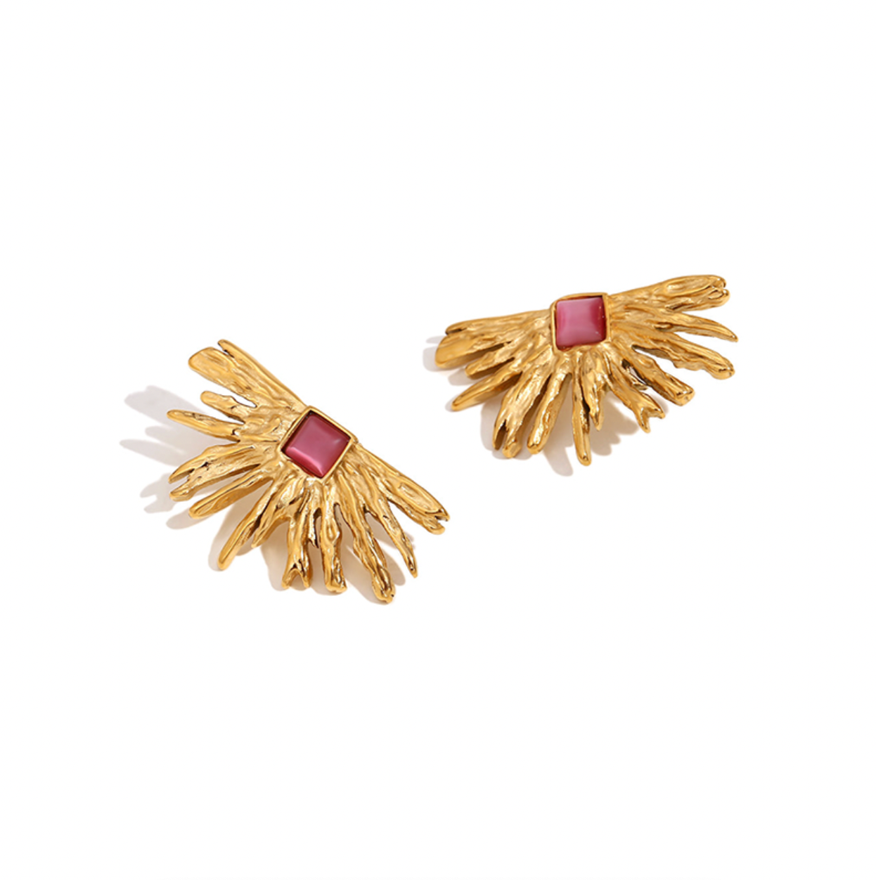 Pendientes Resplandor Rosa - (Acero Quirúrgico Waterproof) - Mimiló