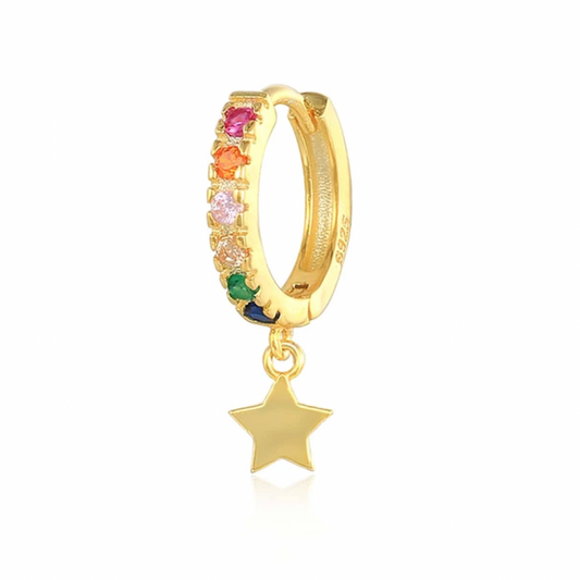 Aros Estrella Colorin - (Plata de Ley 925)