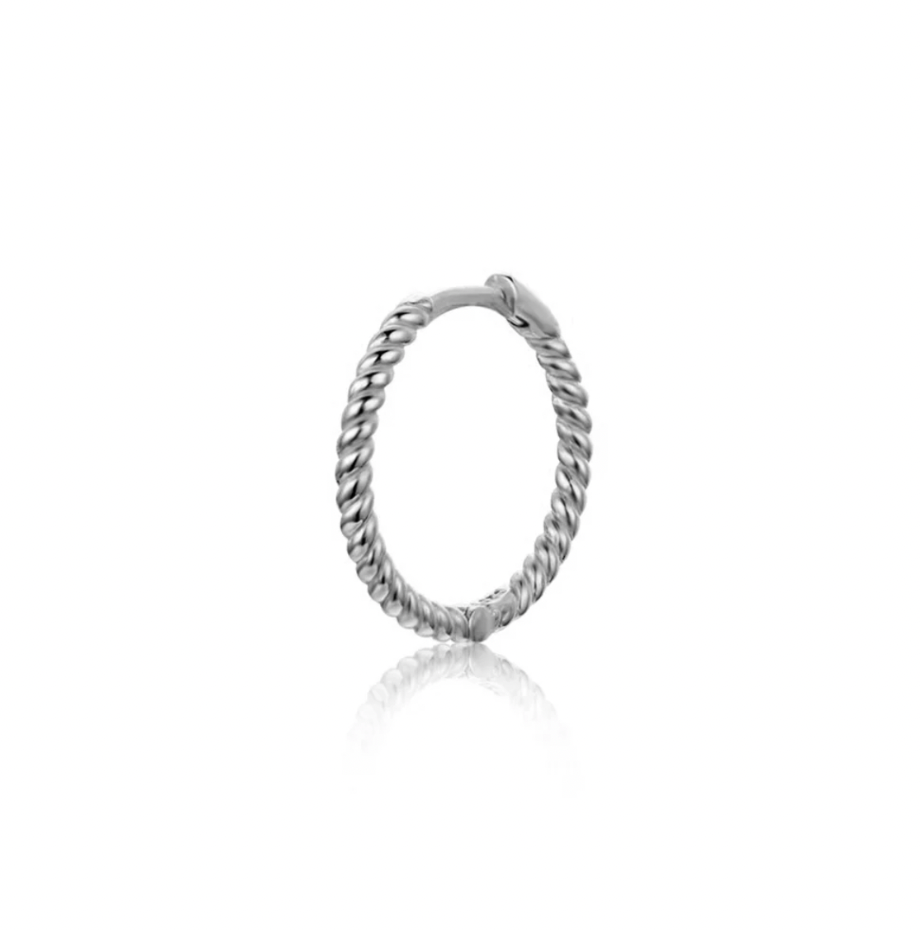 Aros Cordón Fino Plata 13mm - (Plata de Ley 925)