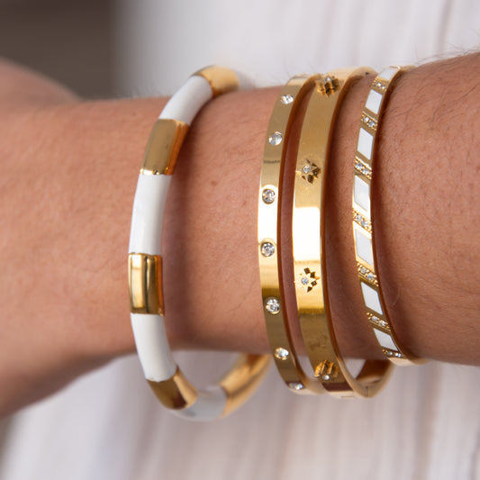 Pulsera Mónaco Blanca - Acero Quirúrgico Waterproof - Mimiló