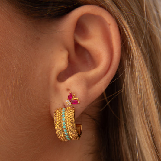 Aros Celeste - (Acero Quirúrgico Waterproof) - Mimiló