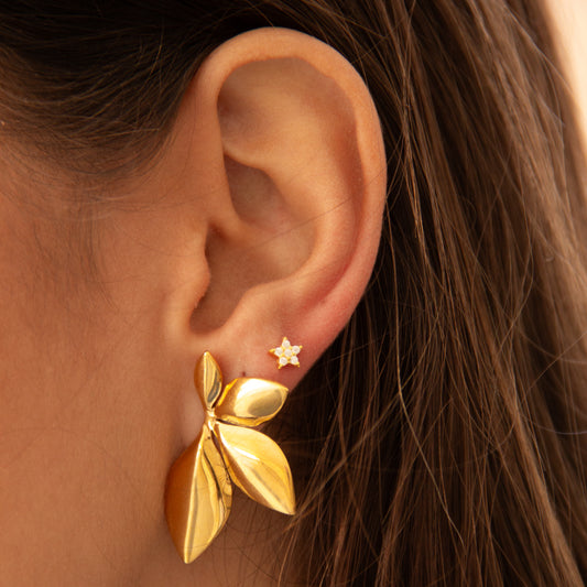 Pendientes Hojitas Oro - (Acero Quirúrgico Waterproof) - Mimiló