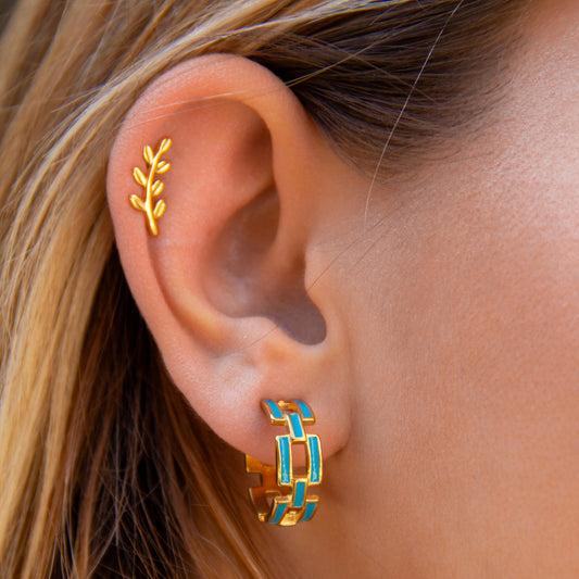 Aros Formentera Negros - (Acero Quirúrgico Waterproof) - Mimiló