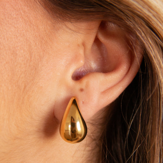 Pendientes Gotita Oro - (Acero Quirúrgico Waterproof) - Mimiló