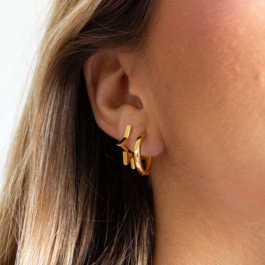 Gran Aro Liso Oro 13mm - (Plata de Ley 925) - Mimiló