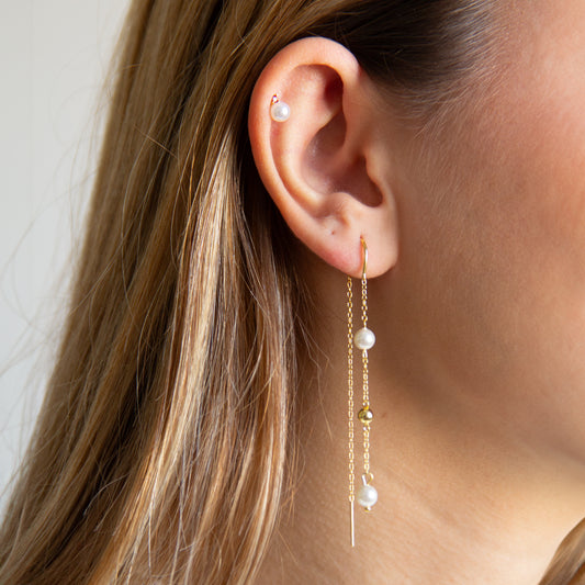 Pendientes Cascada Perla - (Plata de Ley 925) - Mimiló