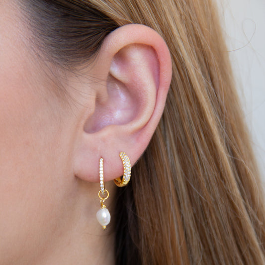 Aros Largos Perla - (Plata de Ley 925) - Mimiló