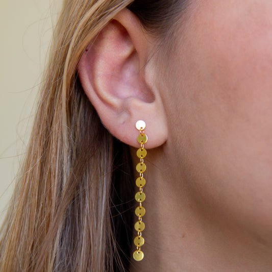 Pendientes Chapitas Oro - (Plata de Ley 925) - Mimiló